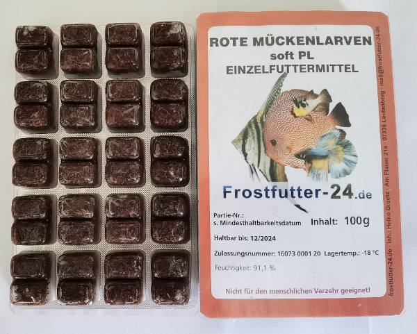 Rote Mückenlarve Soft 100g Blisterverpackung